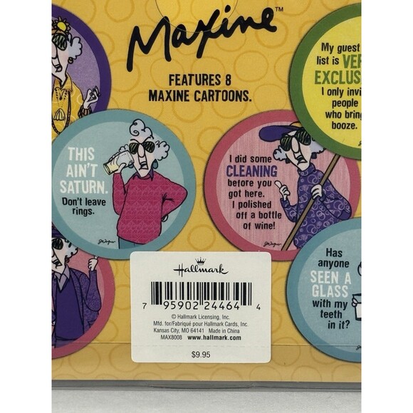 Hallmark Maxine Coasters Pkg of 16 Maxine And Her Dog New Sealed Drink Eat Party - Picture 5 of 9